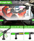 Dope Two In One Magnetic Work Light With 2400 Lumen LED, 4400mAh Rechargeable Battery in use under car hood in garage
