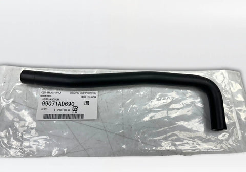 Subaru Genuine Vacuum Hose 99071AD690 OEM Replacement Part for Engine Vacuum System in durable black silicone, packaging view