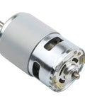 12V 10000 RPM Mini Gear Motor With All Metal Gears And High Torque, angled view showing 45mm diameter and center output shaft