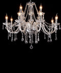 Dope Modern 12 Light K9 Crystal Chandelier Pendant Ceiling Light in European Style with clear glass drops, bulbs not included