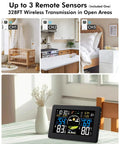 Dope Wireless Indoor Outdoor Weather Station With 7.5 Inch VA Display showing weather data on a table