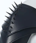 Spiked Shoulder Harness With Badass Punk Edge Faux Leather Armor Strap close-up showing spikes and durable faux leather material