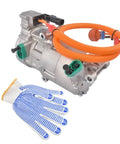 Bolt Right In 125W Belt Driven AC Compressor For Tesla Model S And Model X 2016 To 2020, showcasing iron and aluminum construction.