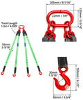 Heavy Duty 5ft Chain Sling Rigging Kit With Four Leg Grab Hooks And Adjuster 13220 Lb Safe Lifting Capacity G80 Alloy Steel Chain Eye Hooks For Safe Towing And Cargo Handling On Job Sites, 1.5m 4-leg sling