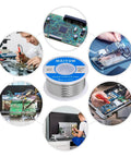 Top Shelf 63 37 Tin Lead Solder Wire With Rosin Core Flux 0.6 Mm Diameter 100 Gram Roll used in electronics repair and assembly.