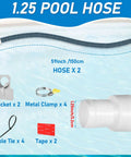 2 Pack 1.25 Inch EVA Pool Pro Grade Hoses With 2026 Upgrade Flexible Tube Head And 2 Brackets For Above Ground Pools Vacuum