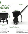 All Season 70-Pound Fertilizer Spreader With 15-Level Precision Control, Waterproof Hopper, and 8-Inch All-Terrain Wear-Resistant Tires