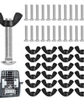 24 Set M6 Replacement Bolts And Butterfly Wing Nuts For Plastic Pet Crate Repair Kit Heavy Duty Hardware Set. M6 bolts and black wing nuts.