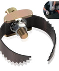 Professional Grade Heavy Duty 2 Inch C Cutter Drain Cleaner Tool that handles thick grease clogs without sweat shown from the side.