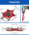 2-In-1 Aluminum Slotting Locator For Woodworking with clear scale, shown from multiple angles with measurement dimensions.
