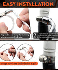 Easy installation of Beefy 210 Piece Worm Gear Hose Clamps Assortment Kit, hand using tools on 304 stainless steel clamp