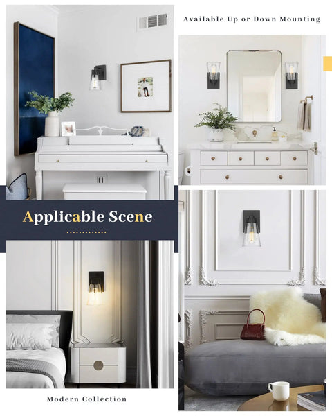 Two Light Wall Sconce in Brushed Nickel with Clear Glass Shades for Modern Vanity and Bathroom Lighting in elegant interiors