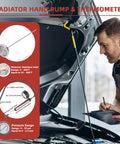 Automotive coolant vacuum refill kit; 28 pieces with hand pump, thermometer, 23 radiator adapters, stainless steel.
