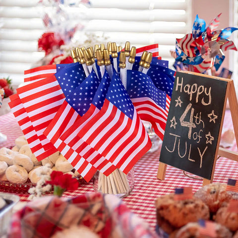 40 Pack Small American Flags On Sticks 4 By 6 Inch Mini Flags For 4th Of July Bash Memorial Day Decorations Patriotic Party Decor