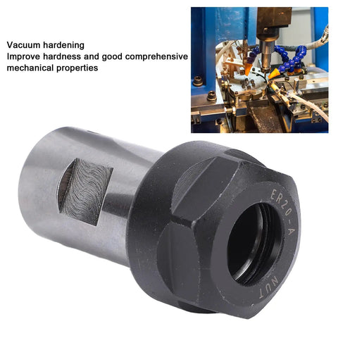 Heavy Duty Motor Shaft To ER20 Milling Spindle Adapter 12mm Collet, showcasing durable steel construction for CNC applications.