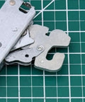Top Shelf Wall Oven Door Hinge Set Built From Heavy Duty Silver Metal Compatible With Major Appliances showing hinge details.
