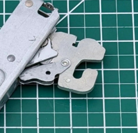 Top Shelf Wall Oven Door Hinge Set Built From Heavy Duty Silver Metal Compatible With Major Appliances showing hinge details.