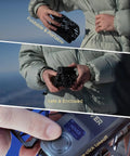 Person holding Lit 8K Action Flying Camera Drone With Foldable Design showcasing portability and one-click takeoff feature.