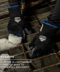 Reinforced Thermal Waterproof Winter Work Gloves Unisex Black Large Pack Of 1 With 3M Thinsulate Insulation 40g Palm 70g Back All Weather Work Gear Tough As Nails Weatherproof Ripstop Shell DWR Finish Breathable Liner in use on icy metal grid