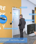 Wireless Magnetic Door Lock Kit With 400lb Holding Power featuring electric strike lock and WiFi Smart push panel in office setting