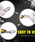Beefy Saltwater Fishing Snap Set With Stainless Steel Clips And Swivels, Quick Change Lure Clips, Black Nickel Finish, 50 Pieces