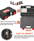 Open case of Beefy One Quarter Inch Drive Impact Socket Set With Eighty Three Pieces Metric And SAE From Four To Fifteen Millimeters