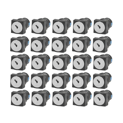 25 Pcs Key Selector Switch Self Locking Silver Metal 2 Positions Machine Tools With Keys And Seal Ring Durable Build Performance Industrial Grade Equipment Big Time Pros Need Zero Headaches Fast Easy Install No Brainer Deal, 25-pack