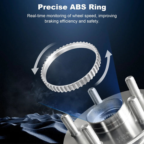 Front Wheel Bearing Hub Assembly For Toyota Corolla And Prius 2016-2022, 5-Lug ABS, close-up of precise ABS ring
