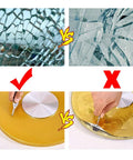 Comparison of Tempered Glass Swivel Turntable durability and design finish options with gold base and smooth edge