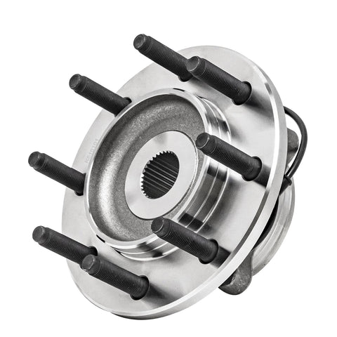 Front Wheel Bearing Hub Assembly For 4x4 8 Lug Dodge Ram 2006 2007 2008 2500 3500 1500 Extended Cab 4WD Wheel Bearing Replacement With 4 Bolt Square Flange And ABS Type S, close-up view
