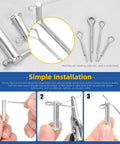 51-Piece Clevis Pins Set With 18 Sizes Flat Head Single Hole Zinc White Link Hinge Pins For Furniture, Hardware And DIY Projects shown