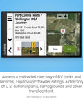 Big 7 Inch RV GPS Navigator With Custom RV Routes showing KOA campground directory and satellite map, renewed.