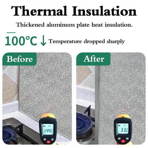 Rugged Heat Resistant Shield Board For Refrigerators And Gas Stoves with flame retardant fireproof protection before and after thermal test