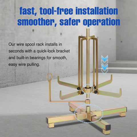 Foldable Wire Spool Rack With Pro Grade Heavy Duty Cable Dispenser Wall Or Floor Mount Ideal For Romex Wires On Job Sites
