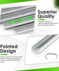 Pro Grade 16 Gauge Half Inch Crown Hog Rings Forged From Authentic 304 Stainless Steel 1000 Piece Bundle showcasing pointed design and superior quality.