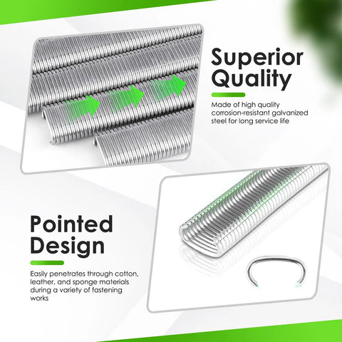 Pro Grade 16 Gauge Half Inch Crown Hog Rings Forged From Authentic 304 Stainless Steel 1000 Piece Bundle showcasing pointed design and superior quality.