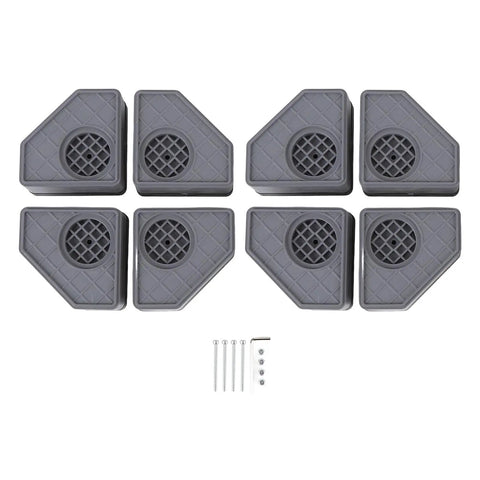 PP Rubber Anti Vibration Pads for Washing Machines and Dryers, Rock Solid Safe Grip Stabilizer Feet shown with hardware