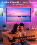 Game Changing Battery Powered Wall Sconces Set Of Two With Smooth Wireless Recharging And 12 RGB Colors Plus 3CCT Dimmable Levels For Ultimate Chill Bedroom Vibes Or Slick Living Room Decor Accents featuring a couple enjoying guitar music, illuminated by wall sconces.