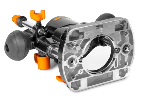 Plunge Base Kit For Compact Trim Routers With Die Cast Construction shown with attachment features for precision routing.
