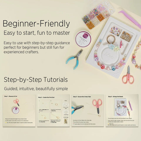 Stellar Beading Designer Kit For Beginners, All In One Bracelet Making Set with 1600 Beads, tools, and step-by-step guide