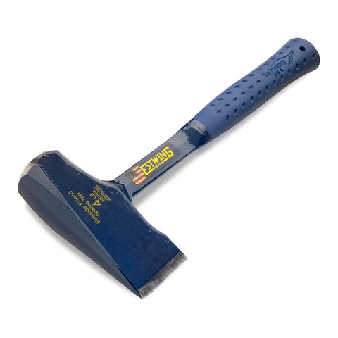 Top Shelf 14 Inch Wood Splitting Maul With Forged Steel Head And Kickless Grip Built To Slice Through Hardwood Without Giving You Blisters, blue rubber grip