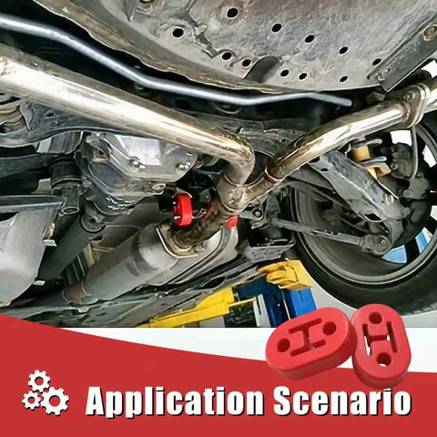 Heavy Duty 2 Pack Rubber Exhaust Hanger With Two Holes For Universal Fit Red Muffler Bushing, undercar exhaust install