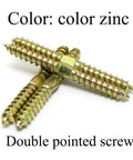Double Ended Self Tapping Screws Set M6x60mm, 24 Pcs, Double Head Wood Screws in zinc color, shown front view.