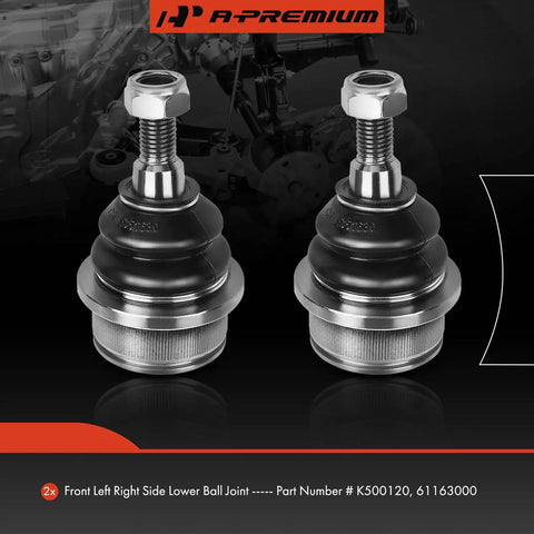 Plug And Play Front Lower Ball Joint For Dodge Journey Avenger And Chrysler 200 Sebring Replacement Suspension Part For Front Lower Left And Right Durable Easy Install Replaces Worn Joints, 2x steel ball joints