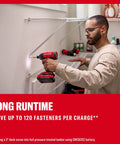 Man using Cordless Quarter Inch Impact Driver Kit With 2Ah Lithium Battery, Charger And PH2 Bit, LED Light, High Torque, Variable Speed Up To 2900 RPM For Fasteners From Deck Screws To Lag Bolts And Quick One Hand Bit Changes on shelf installation