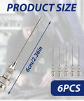 6 Piece Grease Gun Needle Tips Kit With Narrow Needles And Air Nozzle For Smooth Lubrication, 6cm length, 6PCS.