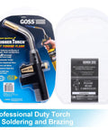 Soldering And Brazing Torch For MAP Pro Propane Or Propylene Fuel With Turbine Boost Flame Adjustable Flame Lock Button Replaceable Tip