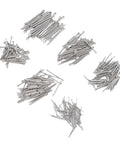410 Piece Cotter Pins and Fastener Kit with 6 Size Options, Heavy Duty Straight Pins for Trucks and DIY Builds spread out