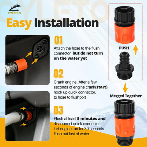 2 Pack Quick Connect Flush Kit For Kawasaki 4 Stroke Jet Skis And SeaDoo PWC Engine Flush Adapter Compatible With Honda Yamaha Outboards Water Hose Cleaning Kit