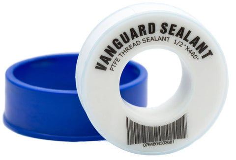 High Density PTFE Plumbers Tape For Shower Heads Faucets And Water Line Connections Half Inch Wide White 460 Inch Length